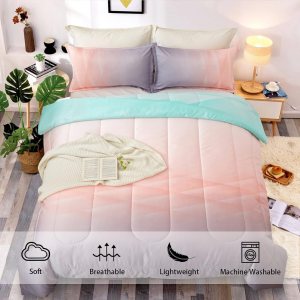 girls comforter set, queen size, ombre blue pink rainbow 3 piece bedding collection girls comforter set, queen size, ombre blue pink rainbow 3 piece bedding collection