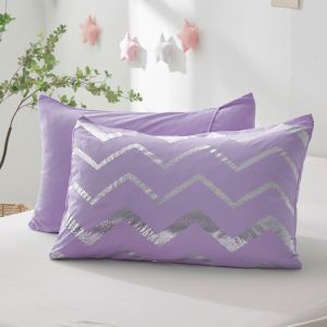 soft purple comforter set, king size, cozy 3 piece bedding with pillowcases