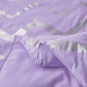 soft purple comforter set, king size, cozy 3 piece bedding with pillowcases