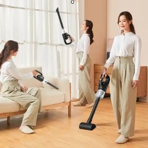 black portable cordless vacuum cleaner 120w, 10kpa suction, 2000mah battery, lightweight design, with soft brush attachment black portable cordless vacuum cleaner 120w, 10kpa suction, 2000mah battery, lightweight design, with soft brush attachment