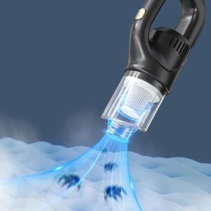 black portable cordless vacuum cleaner 120w, 10kpa suction, 2000mah battery, lightweight design, with soft brush attachment black portable cordless vacuum cleaner 120w, 10kpa suction, 2000mah battery, lightweight design, with soft brush attachment