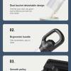 black portable cordless vacuum cleaner 120w, 10kpa suction, 2000mah battery, lightweight design, with soft brush attachment black portable cordless vacuum cleaner 120w, 10kpa suction, 2000mah battery, lightweight design, with soft brush attachment