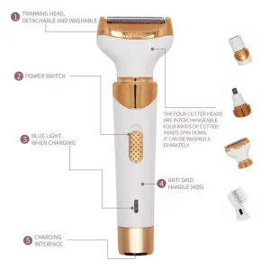 women's 4 in 1 electric hair removal razor for sensitive areas underarm, bikini line & body grooming (3021 white) women's 4 in 1 electric hair removal razor for sensitive areas underarm, bikini line & body grooming (3021 white)