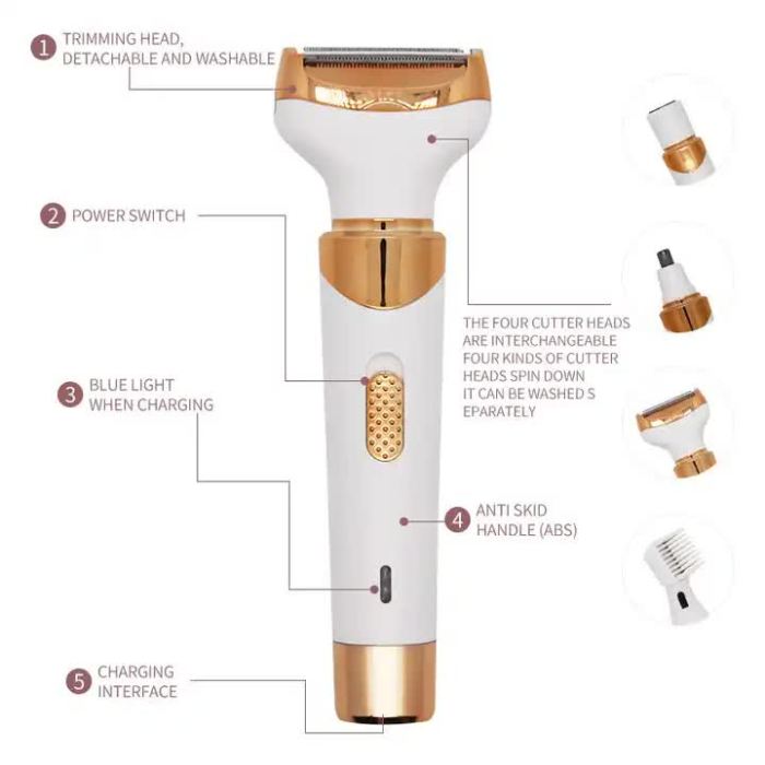 women's 4 in 1 electric hair removal razor for sensitive areas underarm, bikini line & body grooming (3021 white) women's 4 in 1 electric hair removal razor for sensitive areas underarm, bikini line & body grooming (3021 white)
