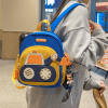 black kids' cartoon backpack adorable excavator design with spacious compartments
