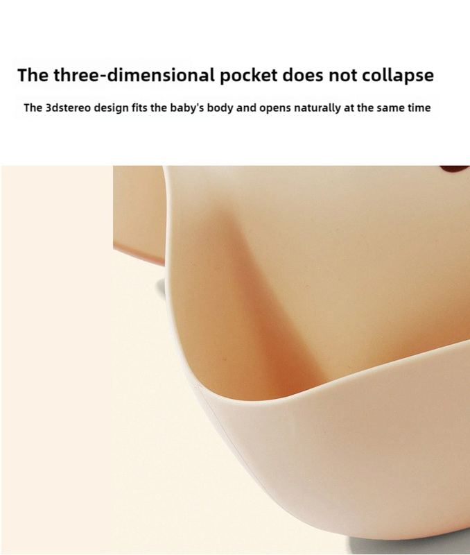 lilac pattern beige soft and safe silicone baby feeding set bib, bowl, and spoon combo for mess free meals