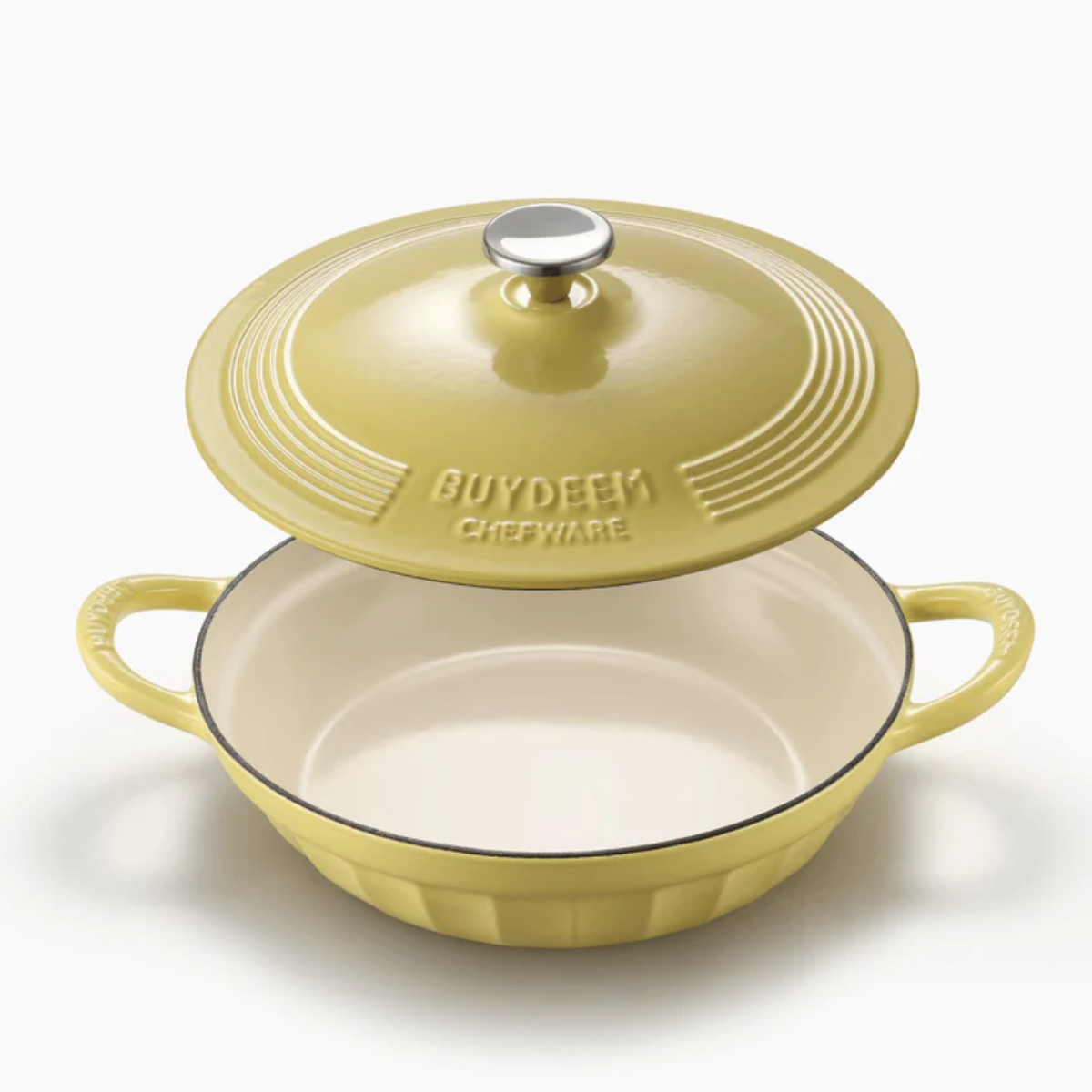 buydeem cp581 enameled cast iron dutch oven yellow