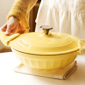 buydeem cp581 enameled cast iron dutch oven yellow