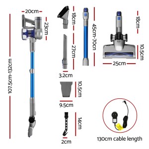 devanti 300w stick vacuum cleaner cordless self standing