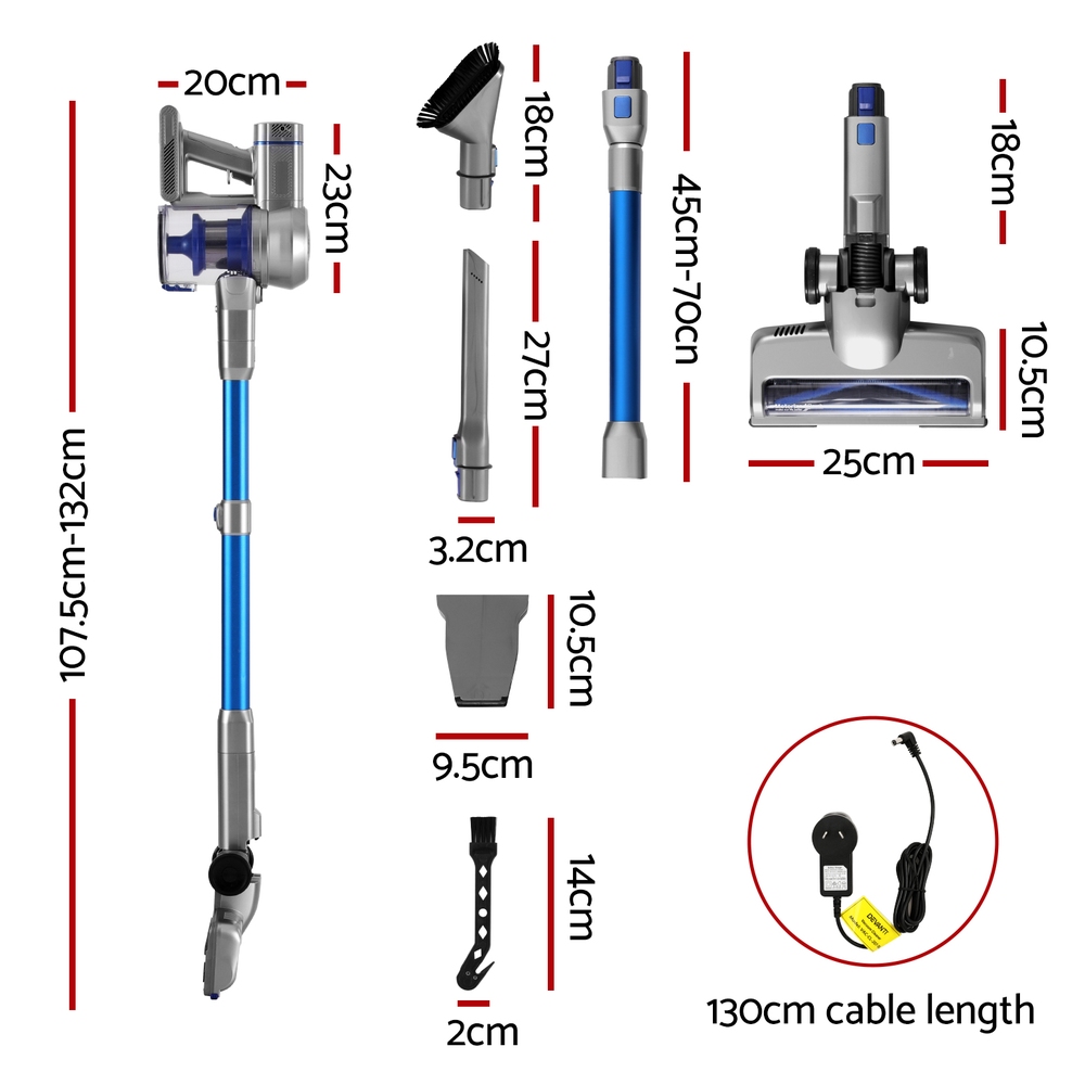 devanti 300w stick vacuum cleaner cordless self standing