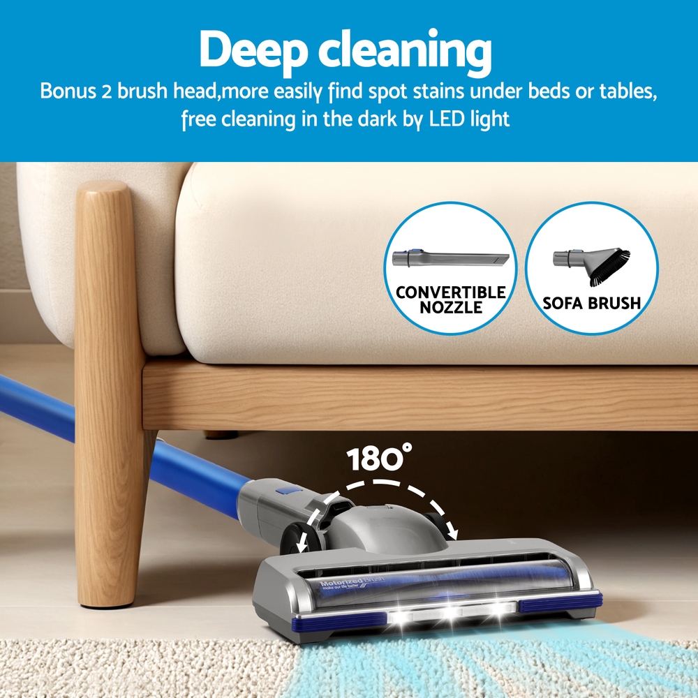 devanti 300w stick vacuum cleaner cordless self standing