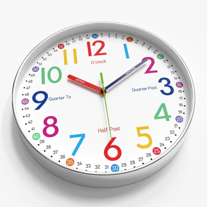 12 inch cartoon kids wall clock – early education time management – silent quartz – 30cm home decor 12-inch Cartoon Kids Wall Clock – Early Education Time Management – Silent Quartz – 30CM Home Decor 4