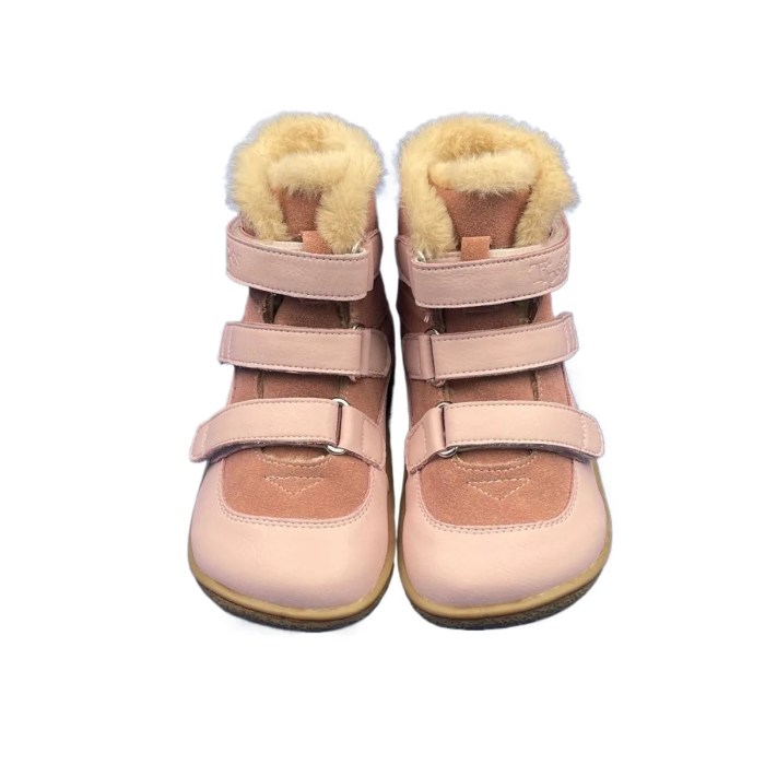 TipsieToes Barefoot Genuine Leather Baby Toddler Girl Boy Kids Fur Lined Boots
