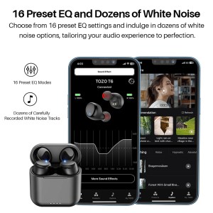 TOZO T6 Upgrade Wireless Earbuds Bluetooth 5.3 Headphones, 50H Playtime with Wireless Charging Case, APP EQ Customisable 1