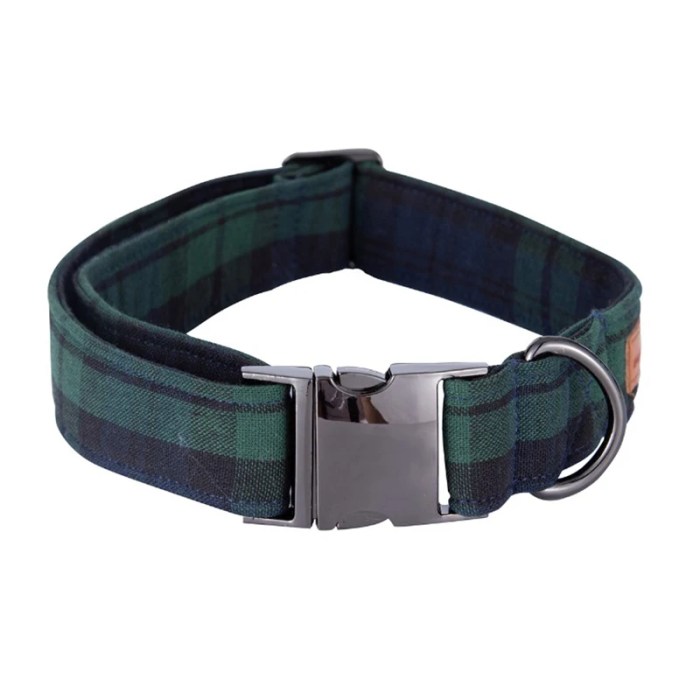 Unique Style Paws Plaid Durable Collar with Bow 3