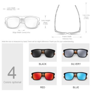 Oi Wood Women Bamboo Square Sunglasses Wooden polarized 2