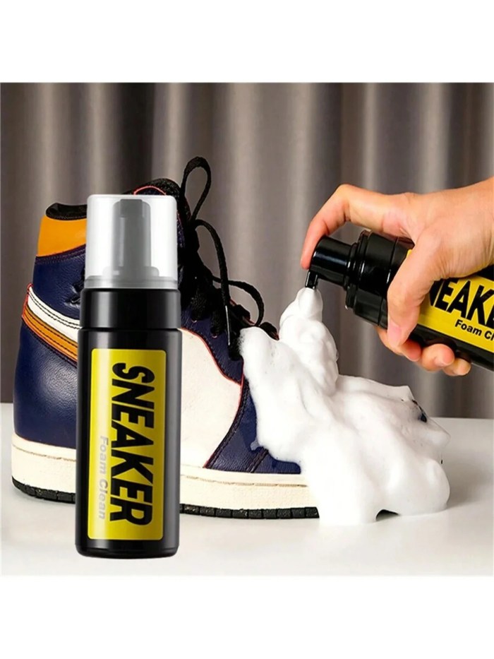 Shoe Cleaner Care Kit for Leather, Knit, Canvas, and PU Sneakers - 2 Brushes, 5.3oz Cleaning Solution & 1 Towel 2