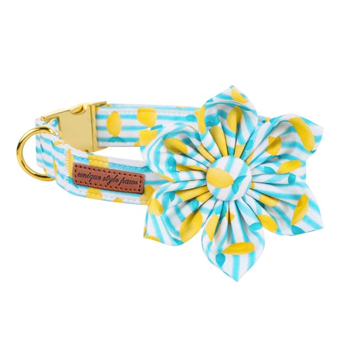 lemon dog collar with bowtie unique style paws cute dog collar set Lemon Dog Collar with Bowtie Unique Style Paws Cute Dog Collar Set