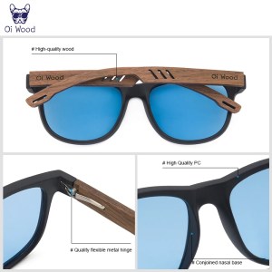 Oi Wood Sunglasses Polarized Black Walnut Wood Polarized UV400 Eyewear 5