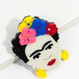Frida Khalo Vintage Acrylic Brooch 2