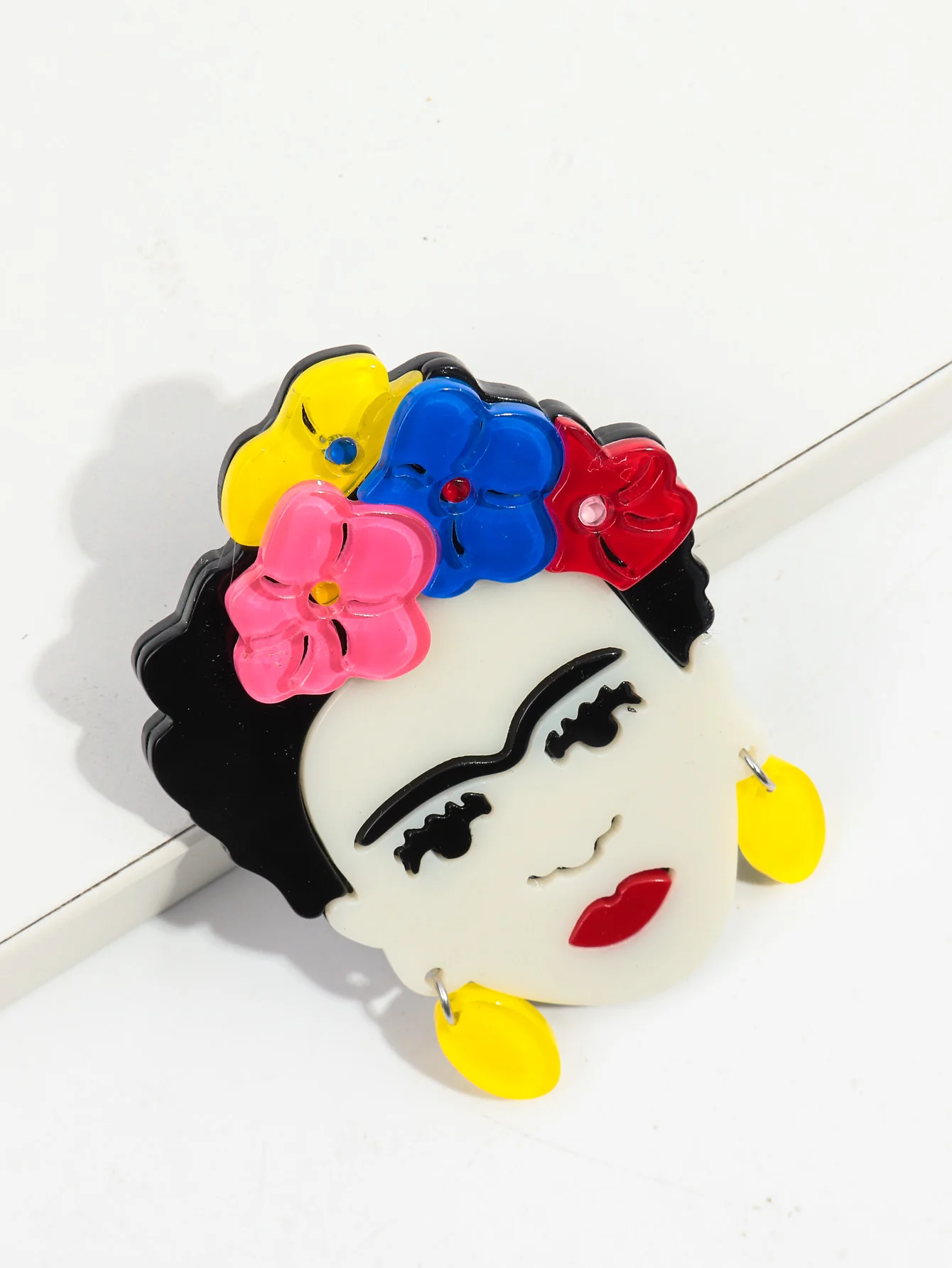 Frida Khalo Vintage Acrylic Brooch 2