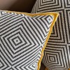 black geometric pillows knitting cushion case yellow border decorative pillow cover for sofa luxury living room home decoration Black Geometric Pillows Knitting Cushion Case Yellow Border Decorative Pillow Cover For Sofa Luxury Living Room Home Decoration 5