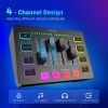 FIFINE Gaming Audio Mixer,Streaming 4-Channel RGB Mixer with XLR Microphone Interface,for Game Voice,Podcast,AmpliGame SC3 1