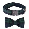Unique Style Paws Plaid Durable Collar with Bow