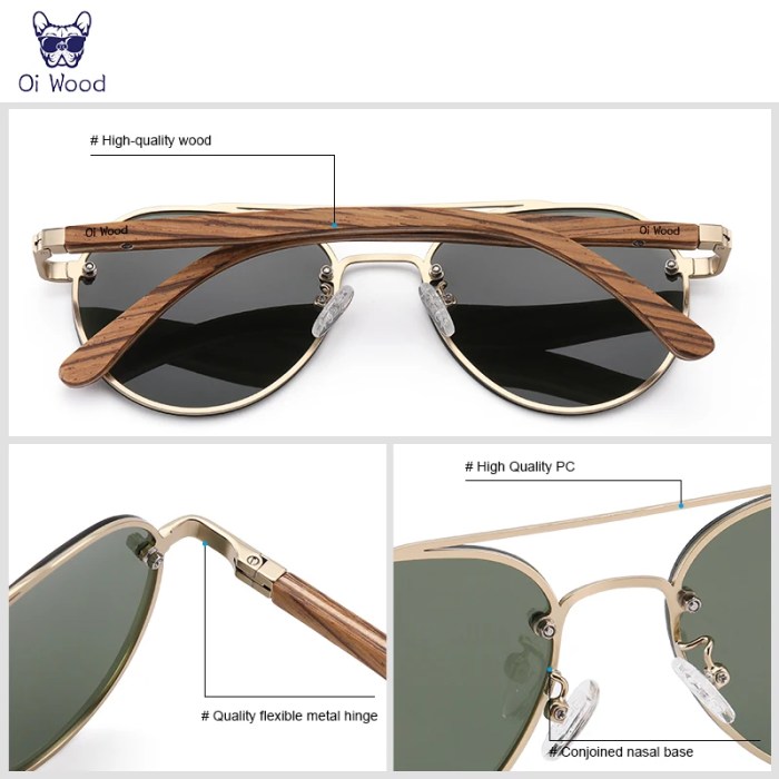 Oi Wood Men Polarized Sunglasses Driving Sun Glasses 4