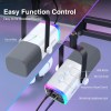 FIFINE USB/XLR Gaming Microphone Kit with Headphone Jack/RGB/Boom Arm,Dynamic Mic Set for PC PS5/4 Mixer AmpliGame White-AM8TW 4