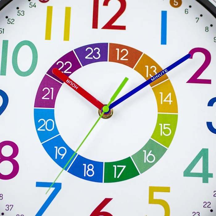 12 inch early childhood education wall clock – silent, battery powered, colourful 12-inch Early Childhood Education Wall Clock – Silent, Battery-Powered, Colourful 2
