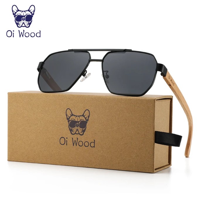 oi wood sunglasses for men women square metal uv protection Oi Wood Sunglasses For Men Women Square Metal UV Protection 1