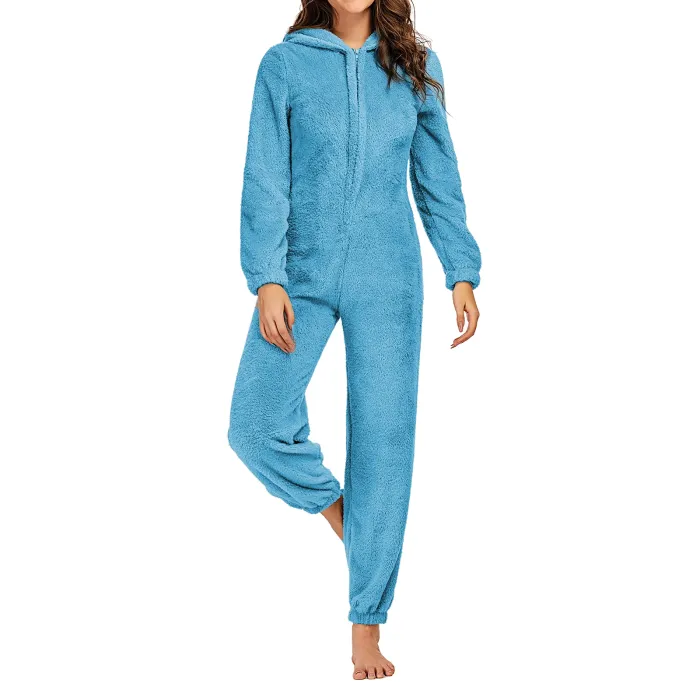 women winter warm plush romper pyjamas Women Winter Warm Plush Romper Pyjamas 1