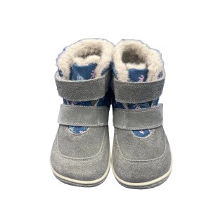 TipsieToes Genuine Leather Winter Barefoot Two Straps Boots Toddler Girl Boy Kids 3