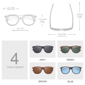 Oi Wood Sunglasses Polarized Black Walnut Wood Polarized UV400 Eyewear 2