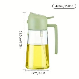 2in1 Oil Sprayer Glass Bottle for Cooking Anti-leakage Olive Oil Storage Bottle 4