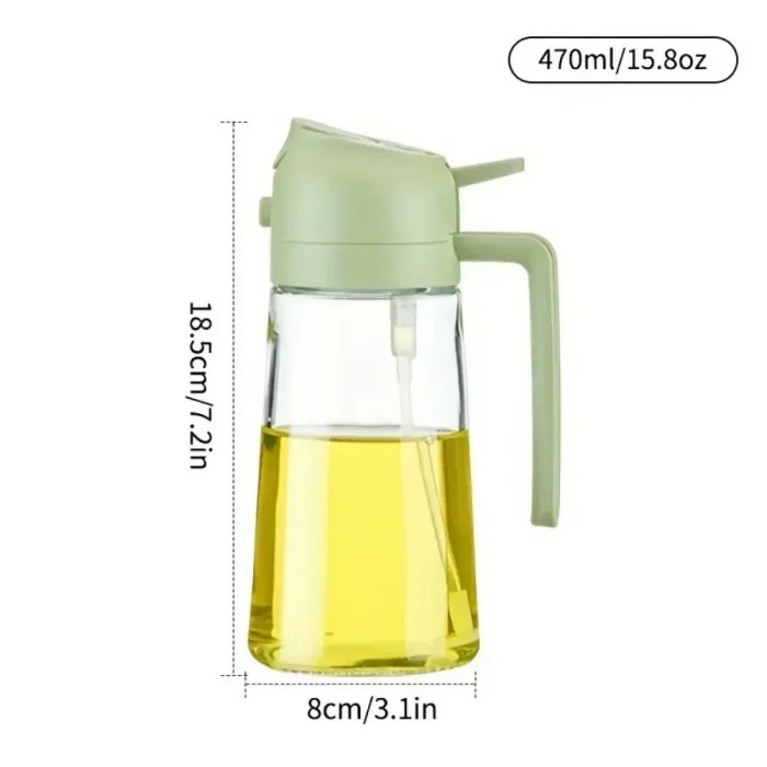 2in1 Oil Sprayer Glass Bottle for Cooking Anti-leakage Olive Oil Storage Bottle 4