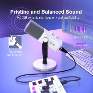 FIFINE XLR/USB Dynamic Microphone with Headphone Jack/RGB/Mute,MIC for Recording Streaming Gaming PS4/PS5 Ampligame AM8W 1