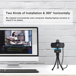 FIFINE 1440p Full HD PC Webcam with Microphone, tripod, for USB Desktop & Laptop,Live Streaming Webcam for Video Calling-K420 3