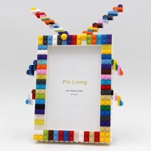 Colorful Butterfly DIY Leggo Style Building Block Mosaic Children's Handmade Photo Frame