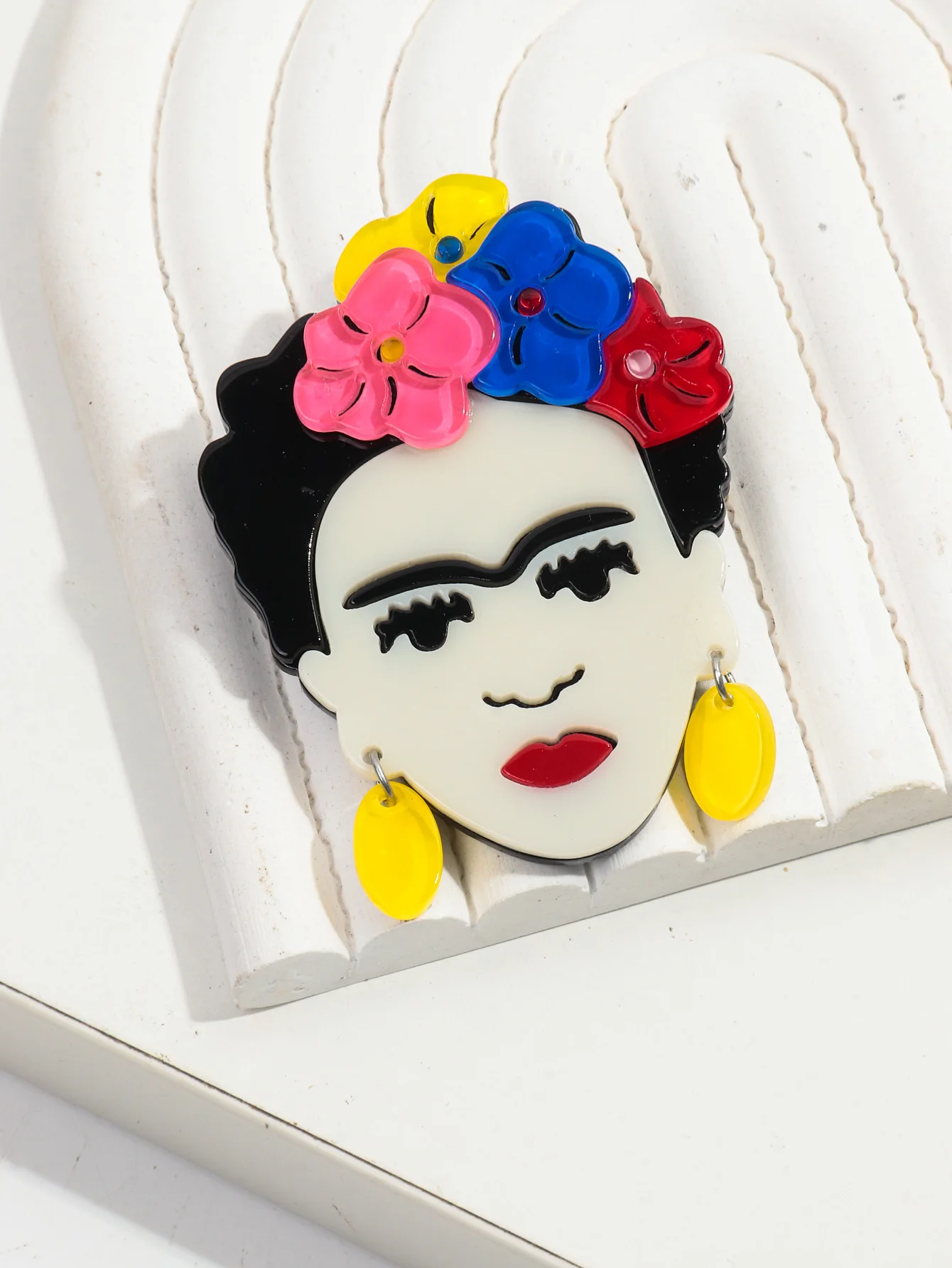 Frida Khalo Vintage Acrylic Brooch 3