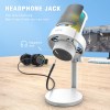 FIFINE USB Microphone for Recording and Streaming on PC and Mac,Headphone Output and Touch-Mute Button,Mic with 3 RGB Modes -A8 3