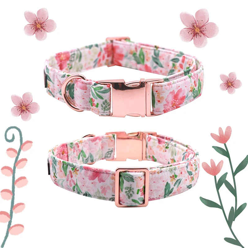 Unique style paws Flory Pink Dog Collar 2
