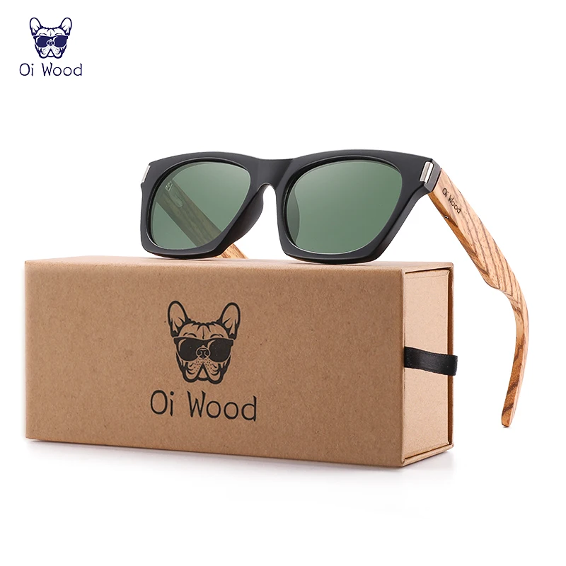 Oi Wood New Zebra Wooden Leg Polarized Driving Sunglasses