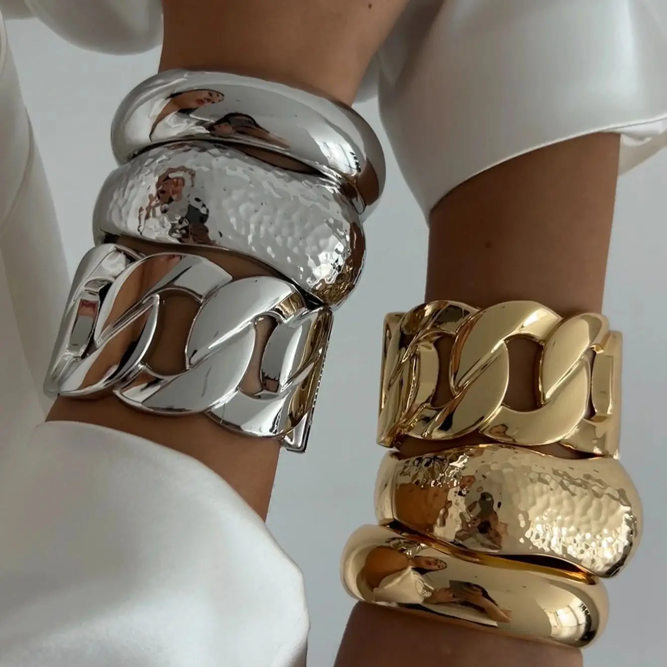 kjoe exaggerated smooth gold bangles KJoe Exaggerated Smooth Gold Bangles 2