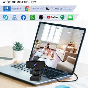 FIFINE 1440p Full HD PC Webcam with Microphone, tripod, for USB Desktop & Laptop,Live Streaming Webcam for Video Calling-K420 3