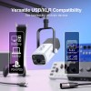 FIFINE USB/XLR Gaming Microphone Kit with Headphone Jack/RGB/Boom Arm,Dynamic Mic Set for PC PS5/4 Mixer AmpliGame White-AM8TW 6