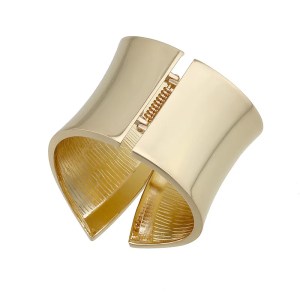 DIAZI Heavy Metal Wide Cuff Bangle in Matte Gold or Silver 6