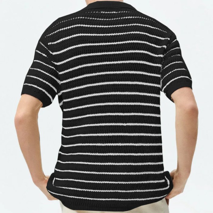 mens see through knit stripe shirt Men\s See-through Knit Stripe Shirt 4
