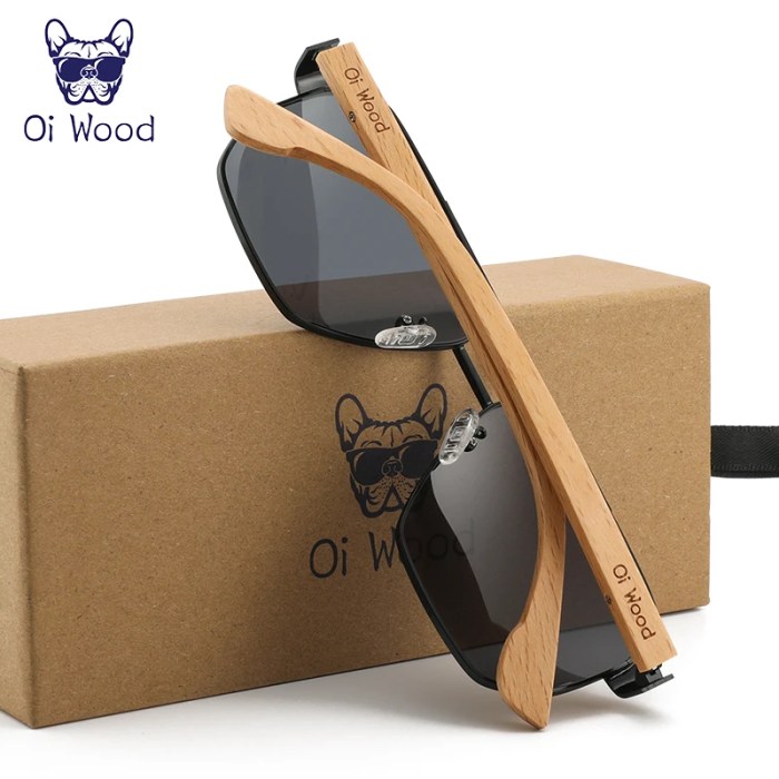 oi wood sunglasses for men women square metal uv protection Oi Wood Sunglasses For Men Women Square Metal UV Protection 3